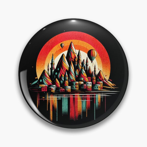 Item preview, Cappadocia Turkey Vibrant Retro Circle Design designed and sold by RedDesignSyc.