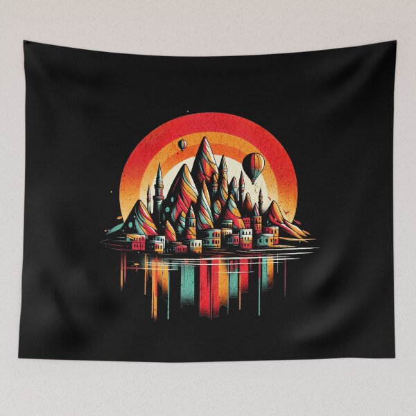 Item preview, Cappadocia Turkey Vibrant Retro Circle Design designed and sold by RedDesignSyc.