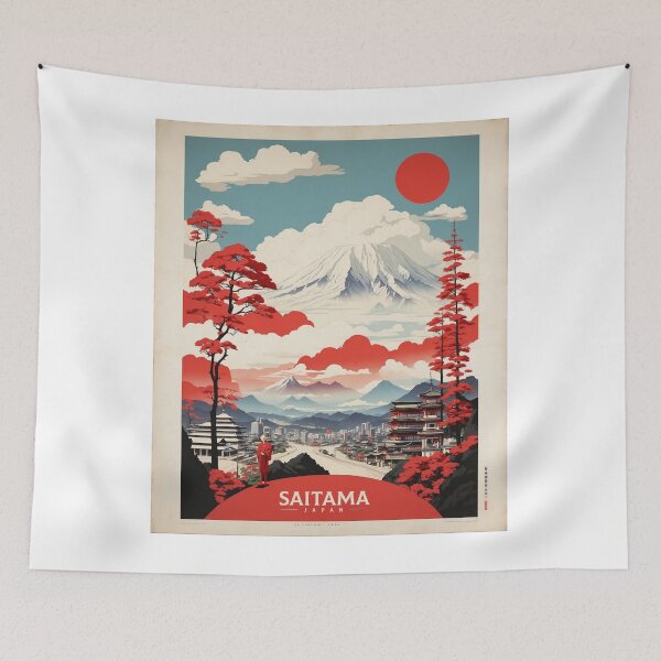 Item preview, Saitama Japan Vintage Poster Tourism 2 designed and sold by TravelersGems.
