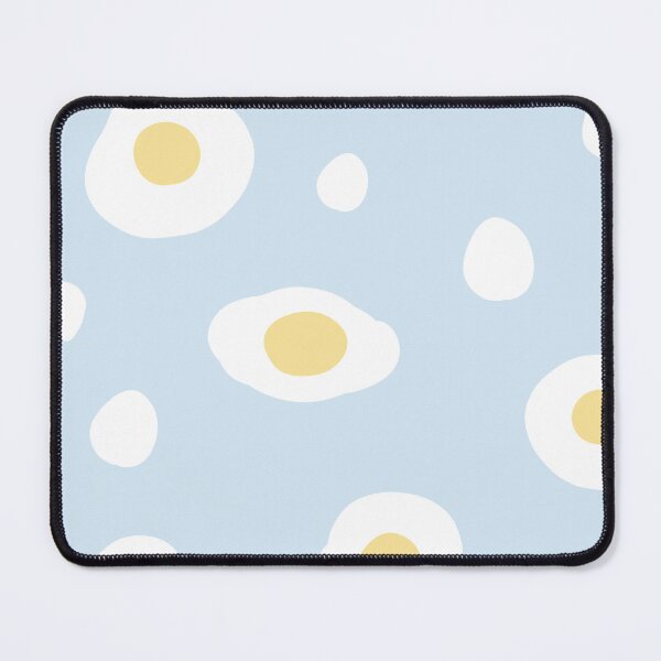 Item preview, blue background decorated with fried eggs designed and sold by Bunnylovely.