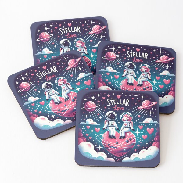 Item preview, Cosmic Bond: An Astronaut Couple's Heartfelt Galaxy Adventure designed and sold by ArtComixHaven.