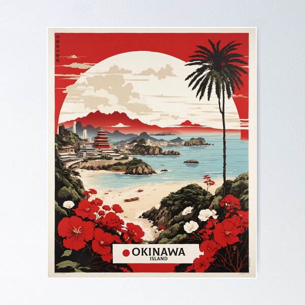 Item preview, Okinawa Japan Vintage Poster Tourism  designed and sold by TravelersGems.