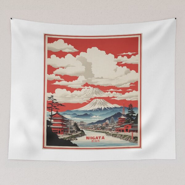 Item preview, Niigata Japan Mount Fuji Vintage Poster Tourism  designed and sold by TravelersGems.