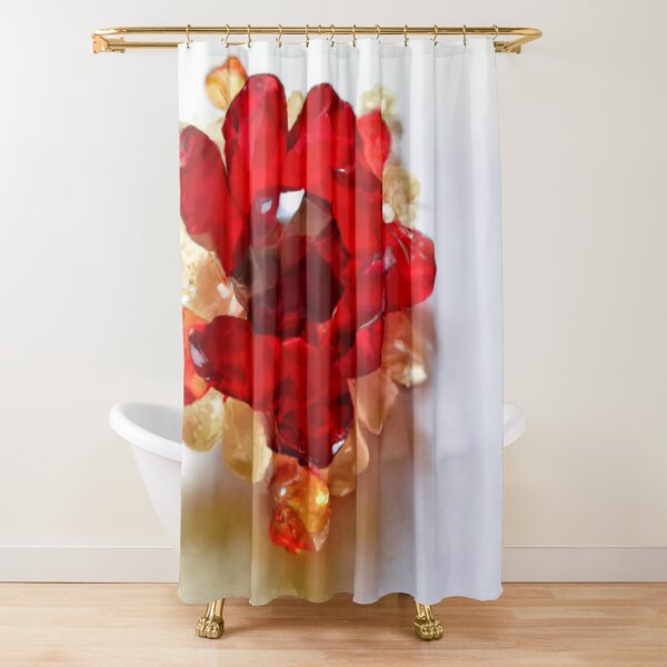 Romantic Red A Vivid Portrait of a Blooming Rose Shower Curtain