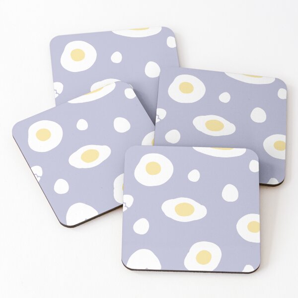 Item preview, purple background decorated with fried eggs designed and sold by Bunnylovely.