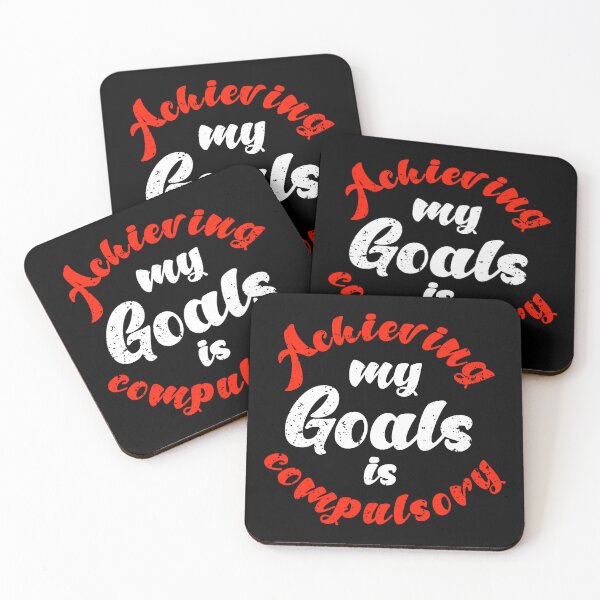 Item preview,  Achieving My Goals Is Compulsory Self Motivation Quote Red and white designed and sold by YerrouDesing.