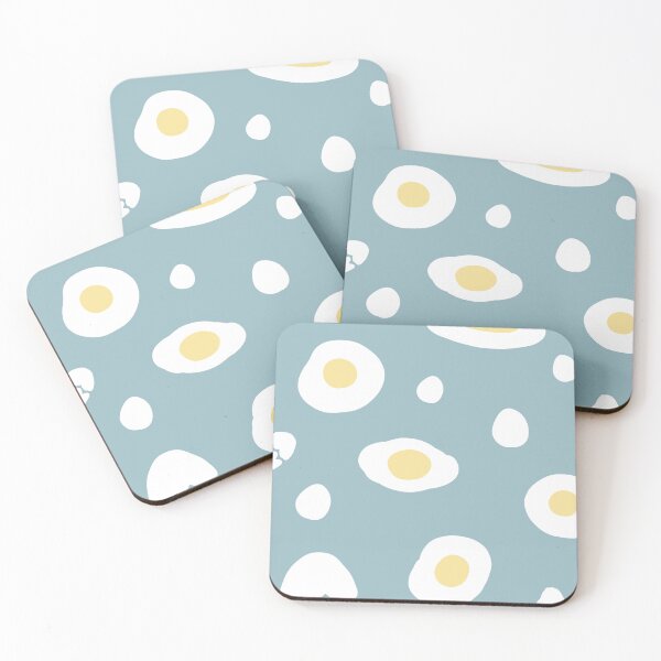 Item preview, Black background decorated with fried eggs designed and sold by Bunnylovely.