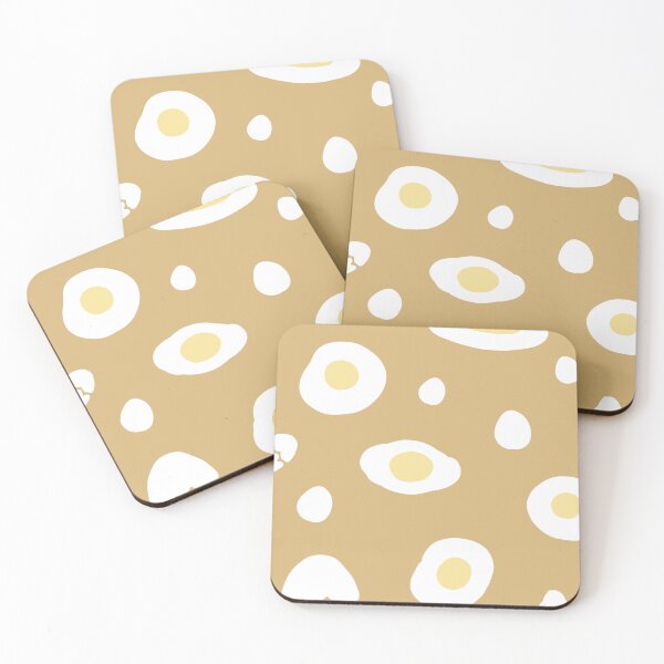 Item preview, brown background decorated with fried eggs designed and sold by Bunnylovely.