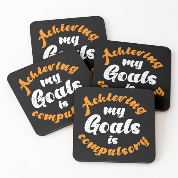 Item preview, Achieving My Goals Is Compulsory Self Motivation Quote Orange and White designed and sold by YerrouDesing.