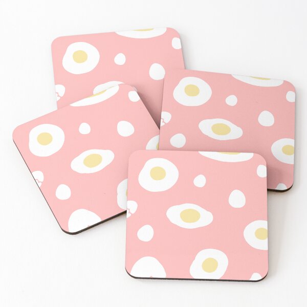Item preview, Pink background decorated with fried eggs designed and sold by Bunnylovely.