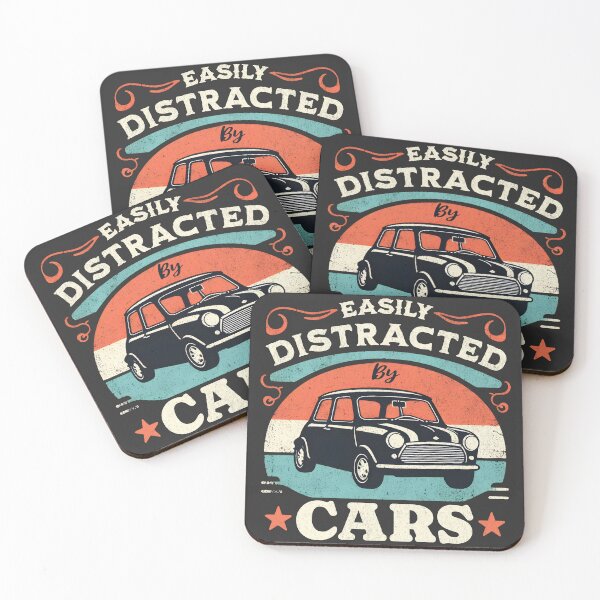 Item preview, Easily Distracted By Cars - Retro Classic Mini designed and sold by BeansterNL.