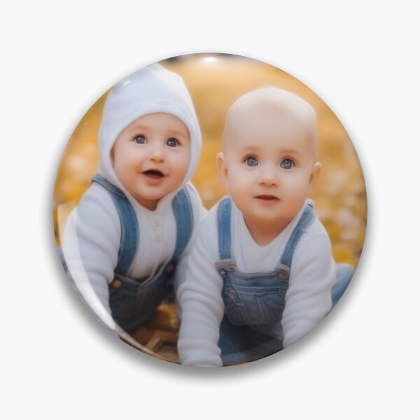 Item preview, Cute twin babies having fun -million dollar smile designed and sold by Sparkdesigner2.