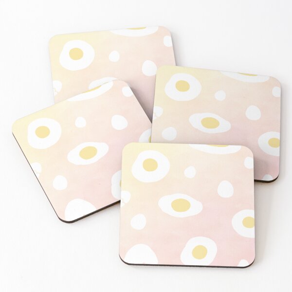 Item preview, Pink background decorated with fried eggs designed and sold by Bunnylovely.
