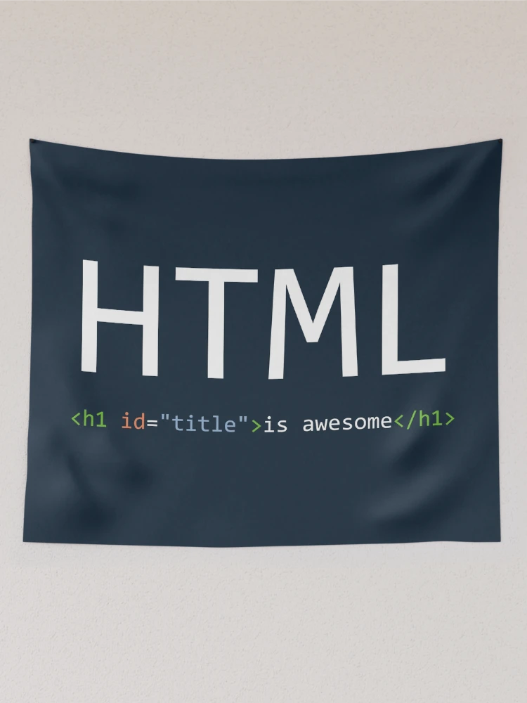 Thumbnail 2 of 3, Tapestry, HTML is awesome - Computer Programming designed and sold by Programming Jokes.
