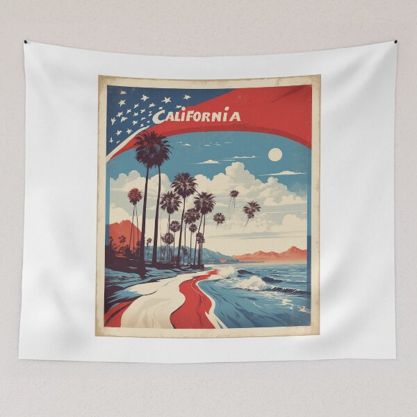 Item preview, California USA Vintage Poster Tourism 2 designed and sold by TravelersGems.