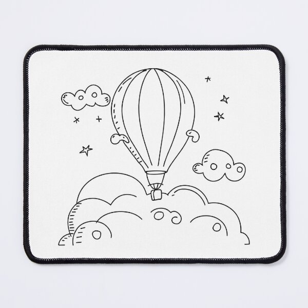 Item preview, Line art drawing of hot air balloon designed and sold by Andrey-Myagkov.