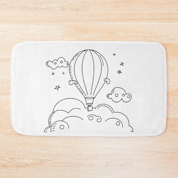 Item preview, Line art drawing of hot air balloon designed and sold by Andrey-Myagkov.