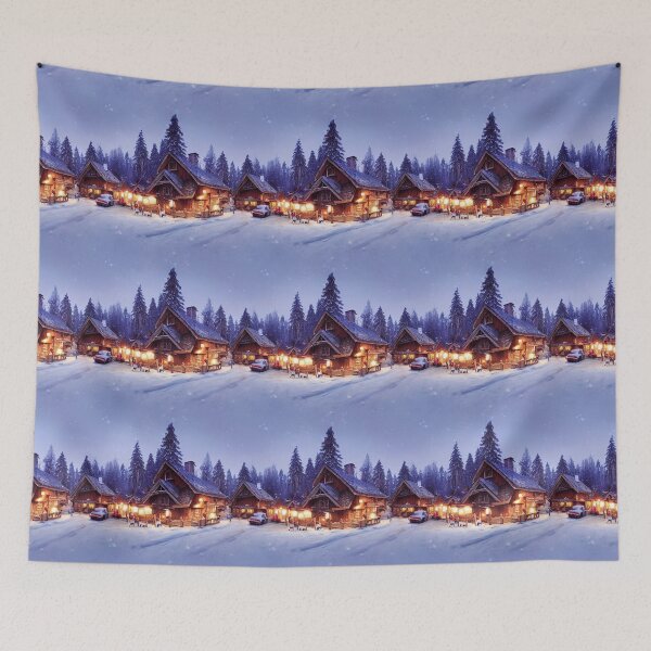 Item preview, Seamless Starry Night Cabin Retreat designed and sold by Phutharesuan Wachirapisut.
