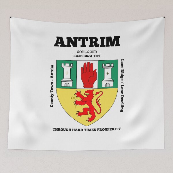 Item preview, Irish County Antrim Ireland Crest, Translation & More designed and sold by REAL IRISH GIFTS.
