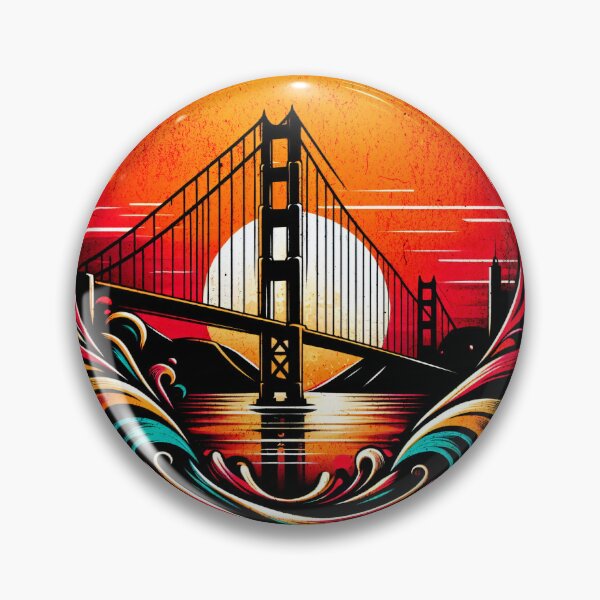 Item preview, Golden Gate Bridge San Francisco Retro Design designed and sold by RedDesignSyc.