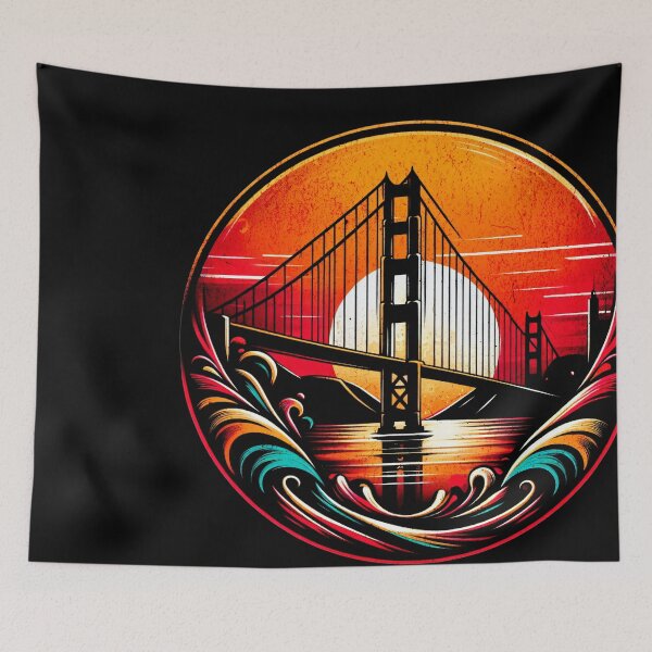 Item preview, Golden Gate Bridge San Francisco Retro Design designed and sold by RedDesignSyc.