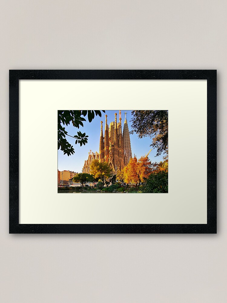 Framed Art Print, La Sagrada Familia in Barcelona designed and sold by BarcelonaGifts