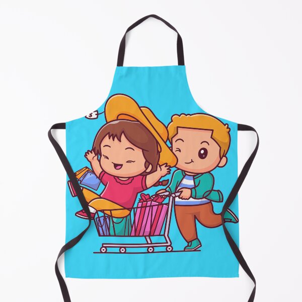 Item preview, Cute Couple Shopping Adventure: Vector Cartoon Icon for Holiday Bliss designed and sold by hjian8219.
