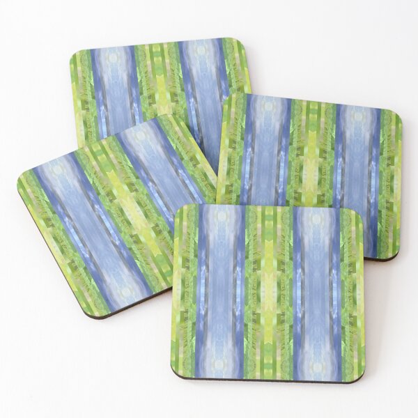 Item preview, Sky Leaf Mirror Photo Stripes - Abstract Gradient - Nature Photography - Blue Green Abstract Cloudy Skies and Botanicals designed and sold by SageFolio.