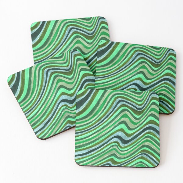 Item preview, Psychedelic Wave of Green Stripes designed and sold by inklets.
