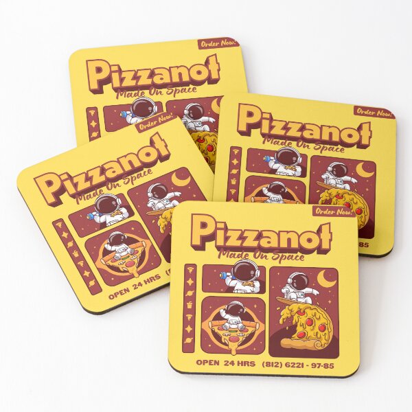 Item preview, Cute Astronaut Pizza Adventure: Vector Cartoon Icon for Cosmic Cravings designed and sold by hjian8219.