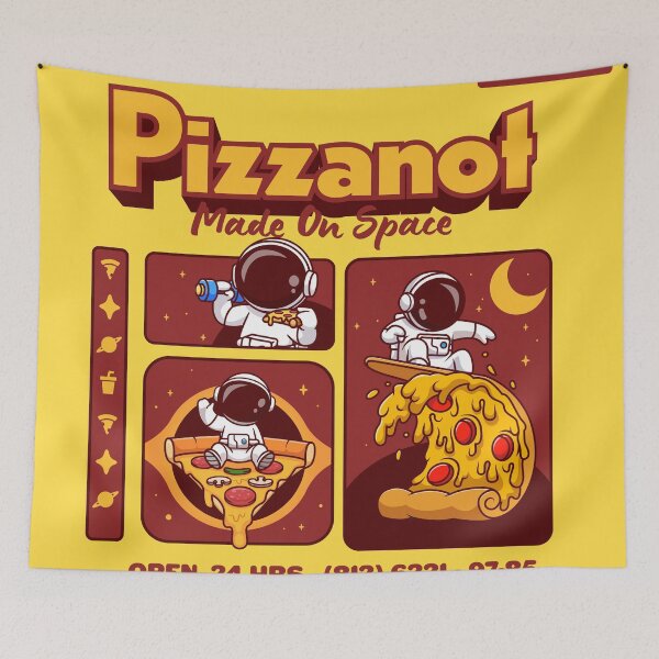 Item preview, Cute Astronaut Pizza Adventure: Vector Cartoon Icon for Cosmic Cravings designed and sold by hjian8219.