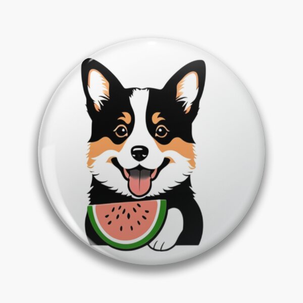Item preview, Super cute Corgi dog eating watermelon designed and sold by Sparkdesigner2.