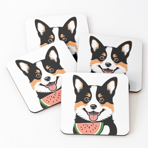 Item preview, Super cute Corgi dog eating watermelon designed and sold by Sparkdesigner2.