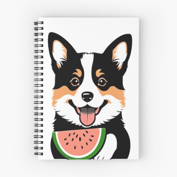 Item preview, Super cute Corgi dog eating watermelon designed and sold by Sparkdesigner2.