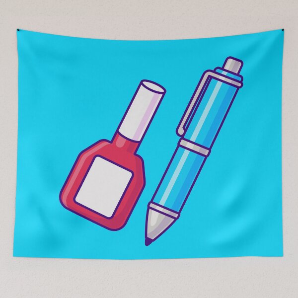 Item preview, Creative Corrections: Cartoon Vector Icon of Pen & Correction Fluid designed and sold by hjian8219.