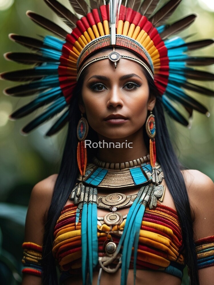 Thumbnail 3 of 3, Scarf, Aztec Majesty | Jungle Reverie designed and sold by Rothnaric.