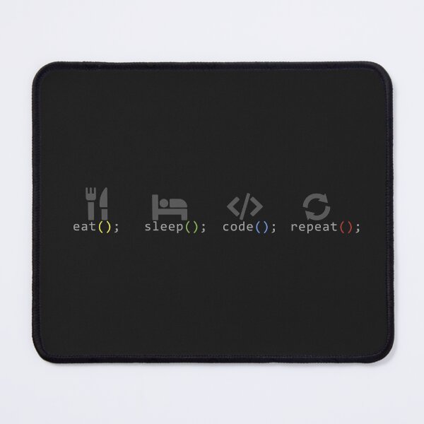 Aperçu de l'œuvre Eat Sleep Code Repeat créée et vendue par OracleTees.