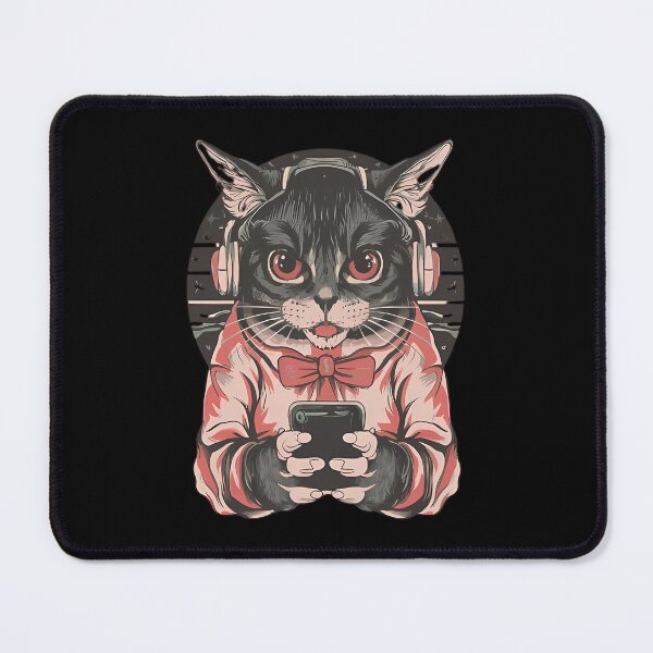 Item preview, The pink cat playing in the phone in the galaxy designed and sold by Ahmedhazem12.
