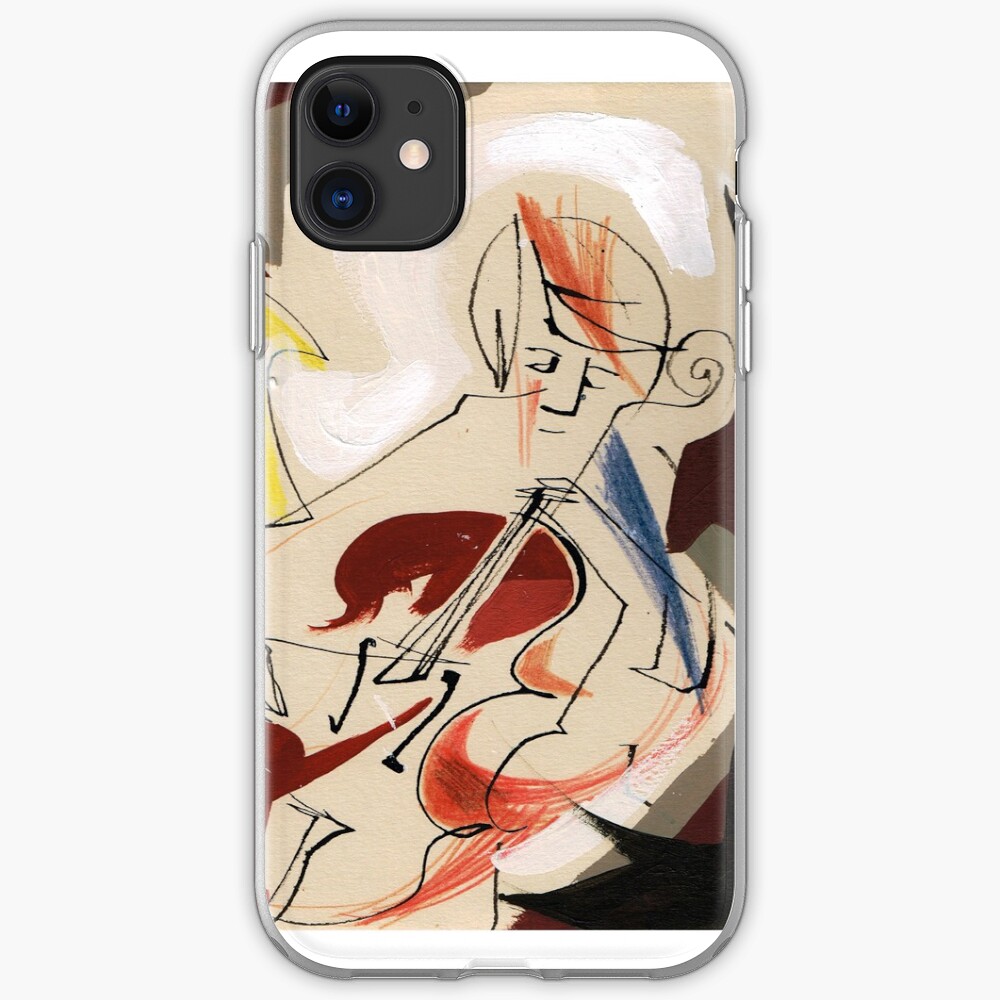 Cello and Guitar Player Musicians Painting Drawing iPhone Case & Cover