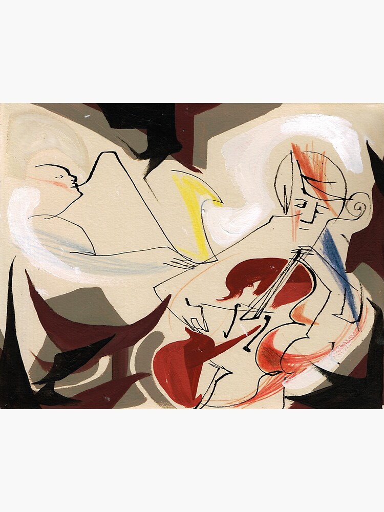 Cello and Guitar Player Musicians Painting Drawing by CatarinaGarcia