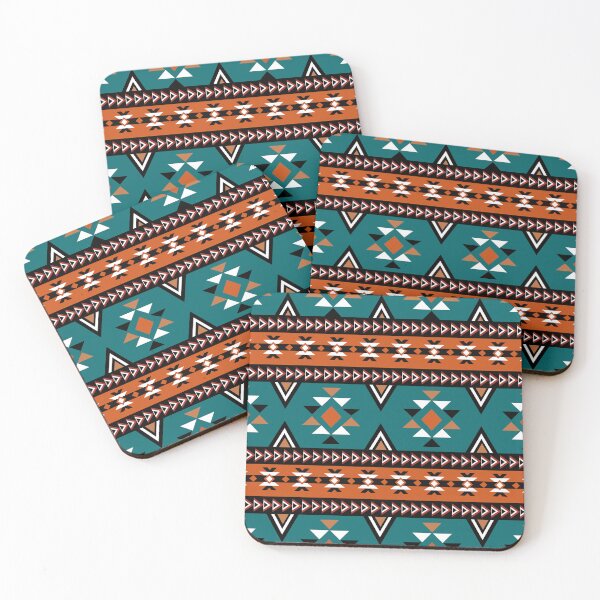 Item preview, AZTEC ELEGANCE IN TANGERINE TANGO: VIBRANT TAPESTRY OF TRIANGLE  designed and sold by BorczVisuals.
