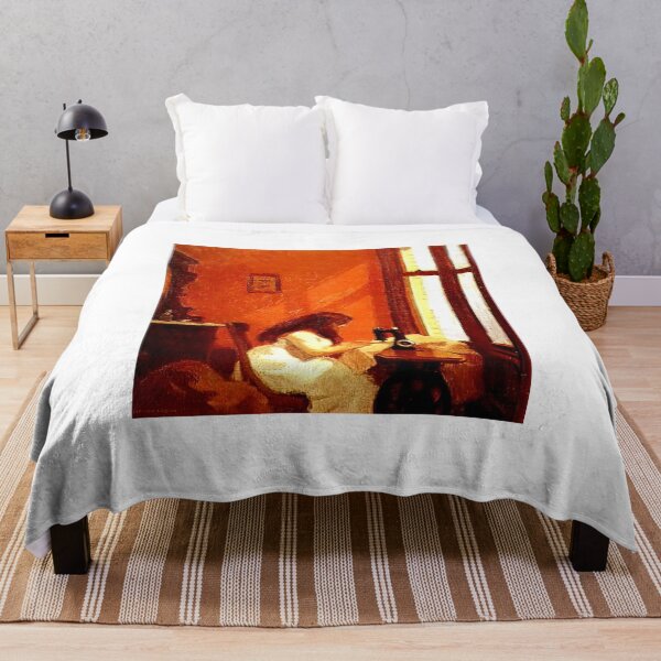 Item preview, girl at sewing machine edward hopper artwork designed and sold by Amy-Hamilton.