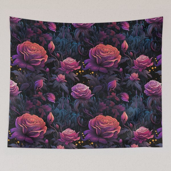 Item preview, ROSES IN THE NIGHT GARDEN: THE SUBTLETY OF PINK AGAINST A DARK CANVA designed and sold by BorczVisuals.