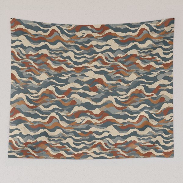 Item preview, Pattern with watercolor waves designed and sold by CreativeSparkzz.