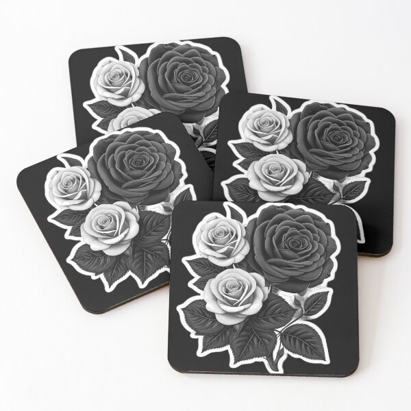 Aperçu de l'œuvre Autocollant rose noir et blanc créée et vendue par WhiteDoveArt.
