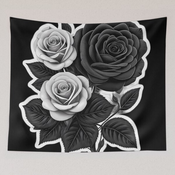Aperçu de l'œuvre Autocollant rose noir et blanc créée et vendue par WhiteDoveArt.