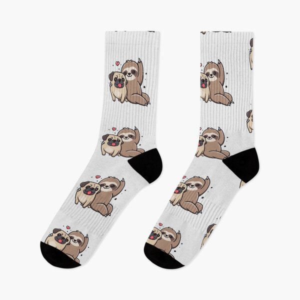 Item preview, Cute Sloth and Pug Friendship for Animal Lover designed and sold by Laugh-Lines.