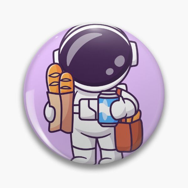 Item preview, Cute Astronaut Grocery Run: Vector Cartoon Icon Blending Science and Food designed and sold by hjian8219.