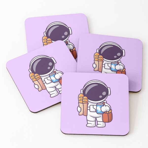 Item preview, Cute Astronaut Grocery Run: Vector Cartoon Icon Blending Science and Food designed and sold by hjian8219.