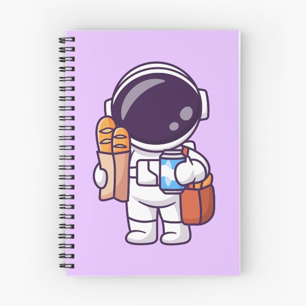 Item preview, Cute Astronaut Grocery Run: Vector Cartoon Icon Blending Science and Food designed and sold by hjian8219.